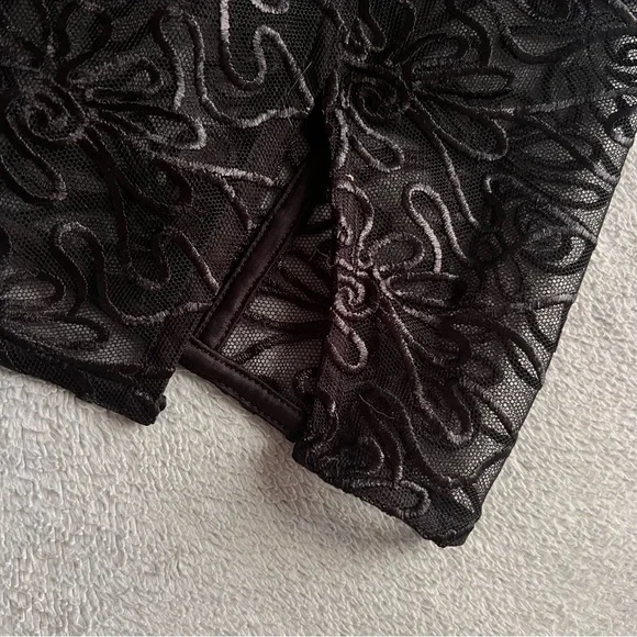 NWT For Love & Lemons Rosanna Soutache Floral Embroidered Sheer Mini Dress Black - Picture 9 of 13